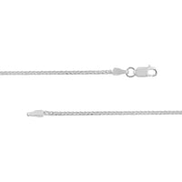 Olas d'Oro - 14K White Gold 24" Square Wheat Chain Necklace with Lobster Lock - 4.57 Grams