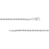 Olas d'Oro - 14K White Gold 24" Light Rope Chain with Lobster Lock - 2.3mm Gauge