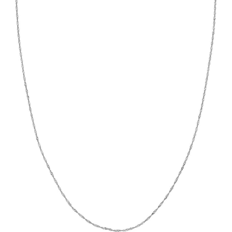Olas d'Oro - 14K White Gold 24" Singapore Chain - 1.15mm with Lobster Clasp
