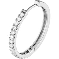 Olas d'Oro - 14K White Gold 25mm Diamond Hoop Earrings with 7/8 Total Carat Weight