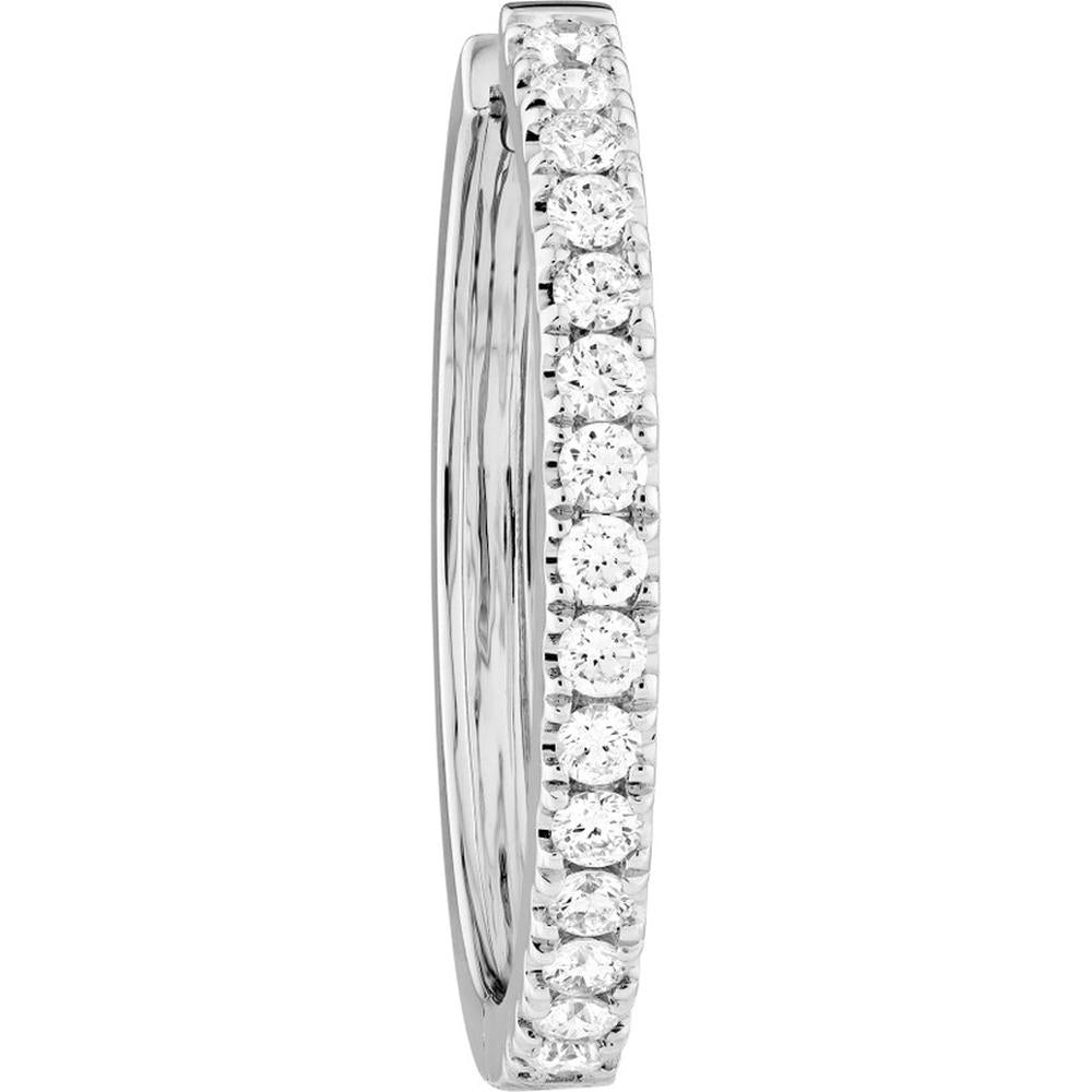 Olas d'Oro - 14K White Gold 25mm Diamond Hoop Earrings with 7/8 Total Carat Weight