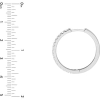 Olas d'Oro - 14K White Gold 25mm Diamond Hoop Earrings with 7/8 Total Carat Weight