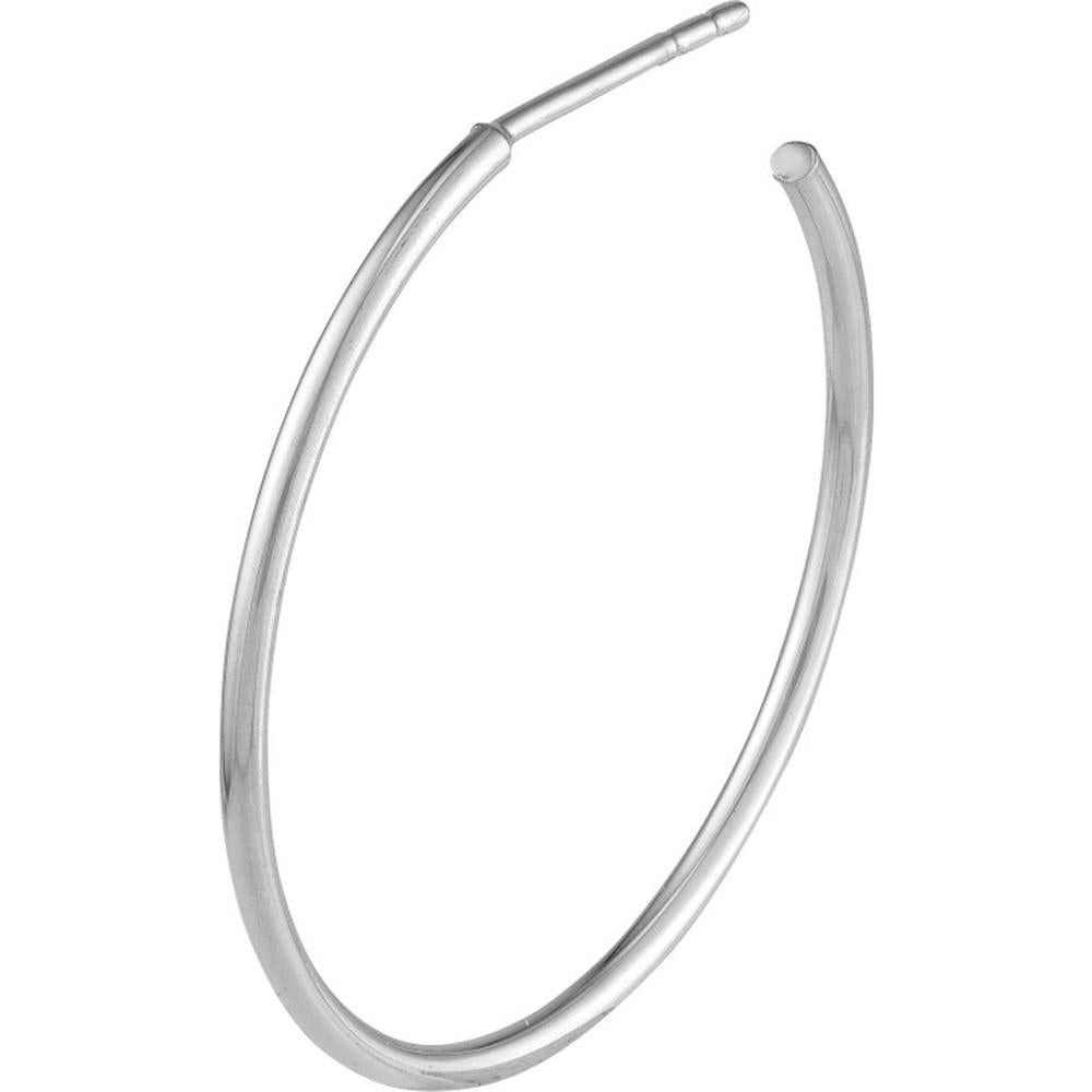 Olas d'Oro - 14K White Gold 25mm Hoop Earrings with Post & Nut Closure - 1.59 Grams Total Weight