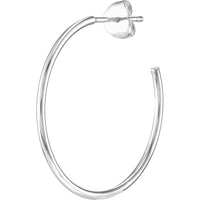 Olas d'Oro - 14K White Gold 25mm Hoop Earrings with Post & Nut Closure - 1.59 Grams Total Weight