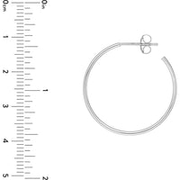 Olas d'Oro - 14K White Gold 25mm Hoop Earrings with Post & Nut Closure - 1.59 Grams Total Weight