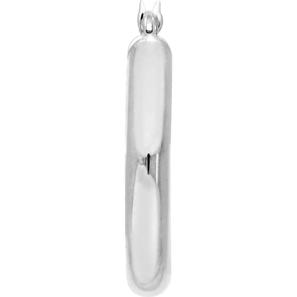 Olas d'Oro - 14K White Gold 25mm Polished Hoop Earrings - 2.80 Grams
