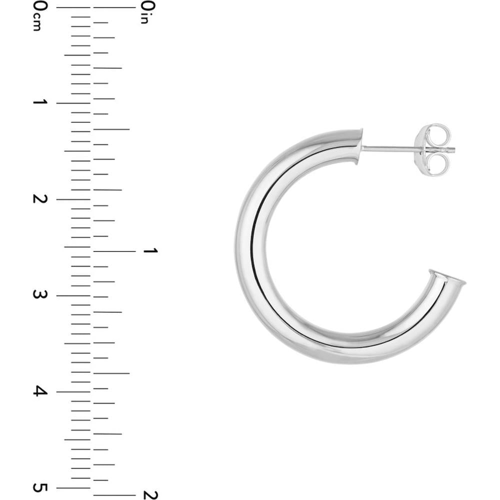 Olas d'Oro - 14K White Gold 25mm Tube Hoop Earrings  2.68g Total Weight