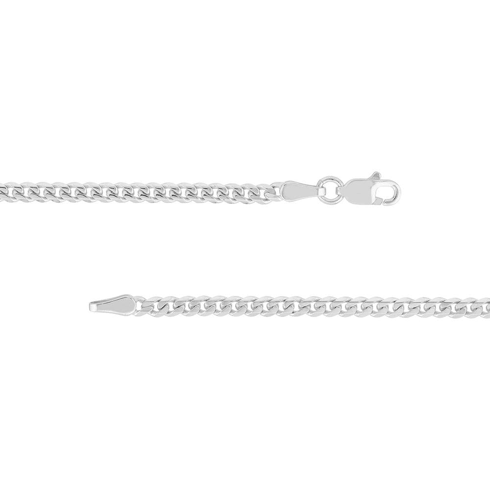 Olas d'Oro - 14K White Gold 26" Curb Chain Necklace with Lobster Clasp 14.33 Grams Total Weight