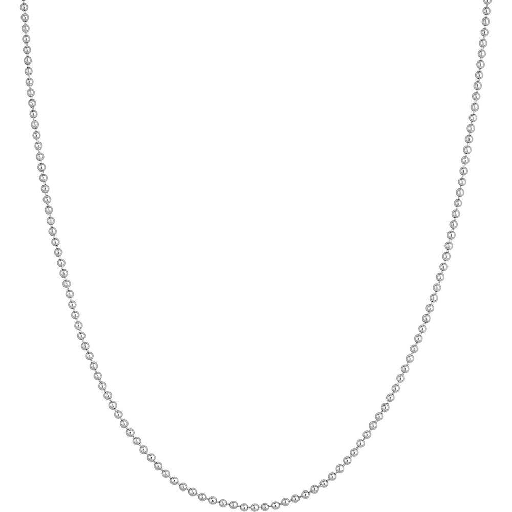 Olas d'Oro - 14K White Gold 2mm Bead Chain Bracelet - 7.50 inches, 2.84g