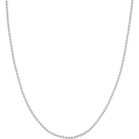 Olas d'Oro - 14K White Gold 2mm Bead Chain Necklace - 16" Length with Lobster Clasp