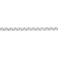 Olas d'Oro - 14K White Gold 3.3mm Solid Round Box Chain Bracelet with Lobster Clasp - 8.50" Length