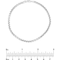 Olas d'Oro - 14K White Gold 3.3mm Solid Round Box Chain Bracelet with Lobster Clasp - 8.50" Length