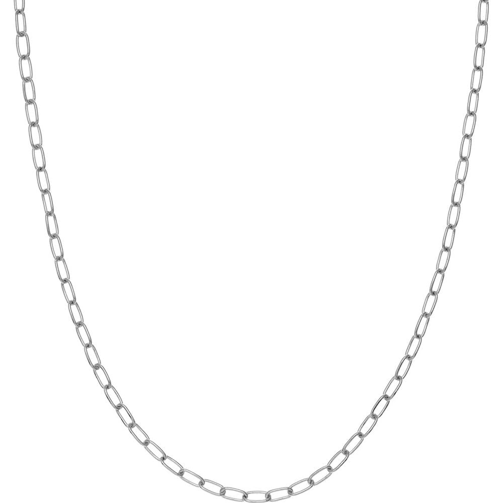 Olas d'Oro - 14K White Gold 3.45mm Paper Clip Chain with Lobster Lock - 30" Necklace