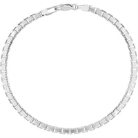 Olas d'Oro - 14K White Gold 3.4mm Box Chain Bracelet with Spring Ring Clasp 17.89 Grams