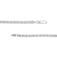 Olas d'Oro - 14K White Gold 3.4mm Box Chain Bracelet with Spring Ring Clasp 17.89 Grams