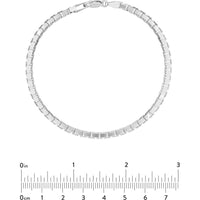 Olas d'Oro - 14K White Gold 3.4mm Box Chain Bracelet with Spring Ring Clasp 17.89 Grams