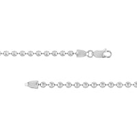 Olas d'Oro - 14K White Gold 3.5mm Bead Chain Bracelet 8.50" Length, Elegant Modern Design