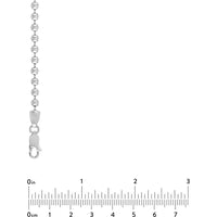 Olas d'Oro - 14K White Gold 3.5mm Bead Chain Bracelet 8.50" Length, Elegant Modern Design