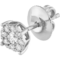 Olas d'Oro - 14K White Gold 3/8 Total Carat Weight Diamond Frame Stud Earrings
