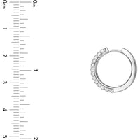 Olas d'Oro - 14K White Gold 3 Row Diamond Pave Huggies - 0.78 Carat Total Diamond Weight