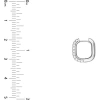 Olas d'Oro - 14K White Gold 3 Row Pave Diamond Paper Clip Huggies - 0.62 Carat Total Diamond Weight