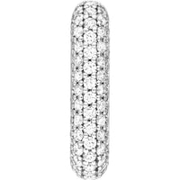 Olas d'Oro - 14K White Gold 3-Row Pave Diamond Paper Clip Huggies - 1.11 Carat Total Diamond Weight