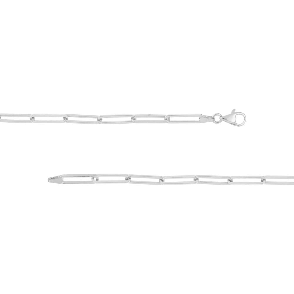 Olas d'Oro - 14K White Gold 30" Designer Long Link Chain Necklace - 24 Grams Weight