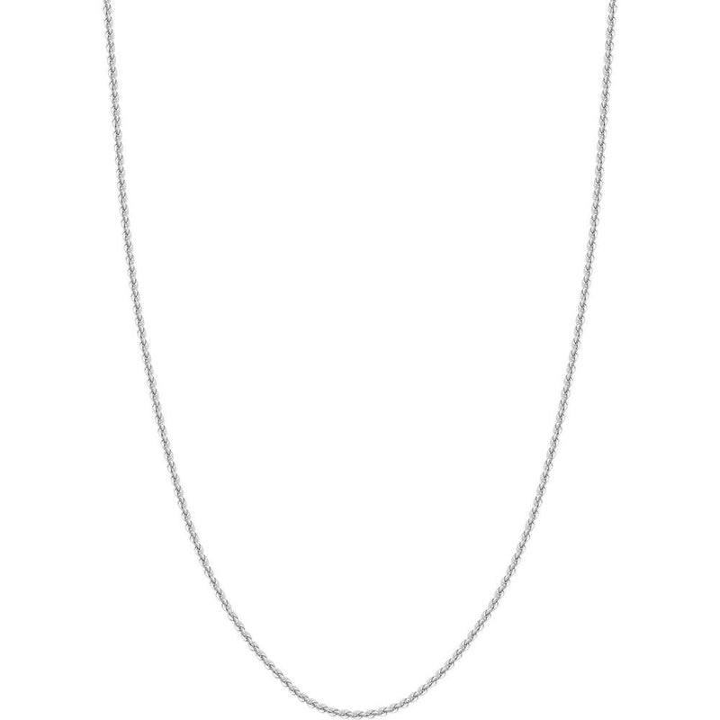 Olas d'Oro - 14K White Gold 30" Light Rope Chain Necklace with Lobster Lock 3.65 Grams