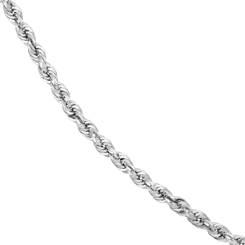 Olas d'Oro - 14K White Gold 30'' Light Rope Chain with Lobster Lock - 5.10mm