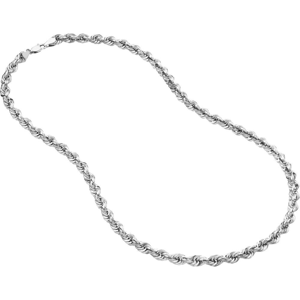 Olas d'Oro - 14K White Gold 30'' Light Rope Chain with Lobster Lock - 5.10mm