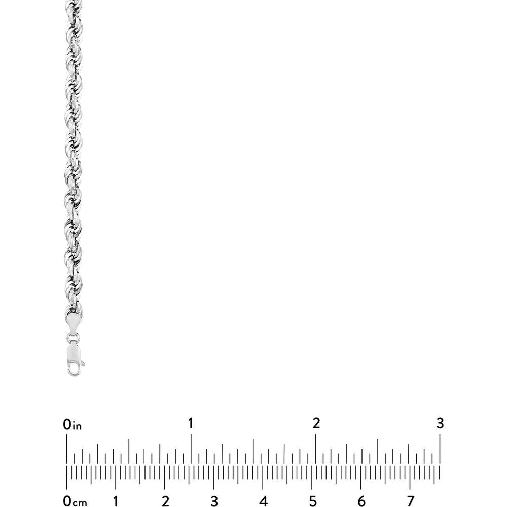 Olas d'Oro - 14K White Gold 30'' Light Rope Chain with Lobster Lock - 5.10mm