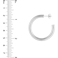 Olas d'Oro - 14K White Gold 35mm Tube Hoop Earrings - 3.49g Total Weight