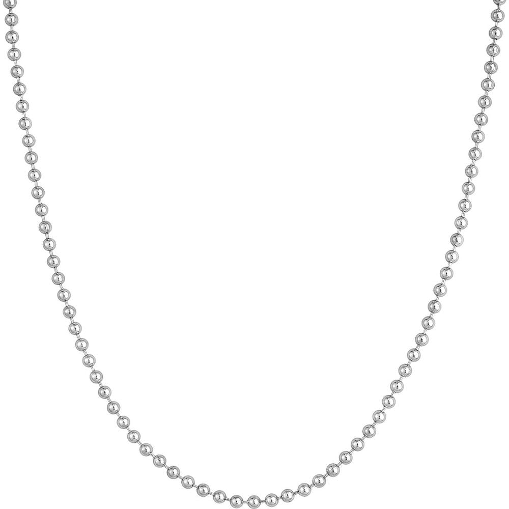 Olas d'Oro - 14K White Gold 3mm Bead Chain Bracelet - 7.50 inches - 5.91 grams
