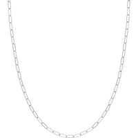 Olas d'Oro - 14K White Gold 3mm Paper Clip Chain Necklace - 16" with Lobster Clasp