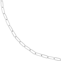 Olas d'Oro - 14K White Gold 3mm Paper Clip Chain Necklace - 16" with Lobster Clasp