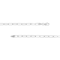 Olas d'Oro - 14K White Gold 3mm Paper Clip Chain Necklace - 16" with Lobster Clasp