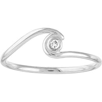 Olas d'Oro - 14K White Gold 3pt Diamond Solitaire Wrap Ring - Size 8