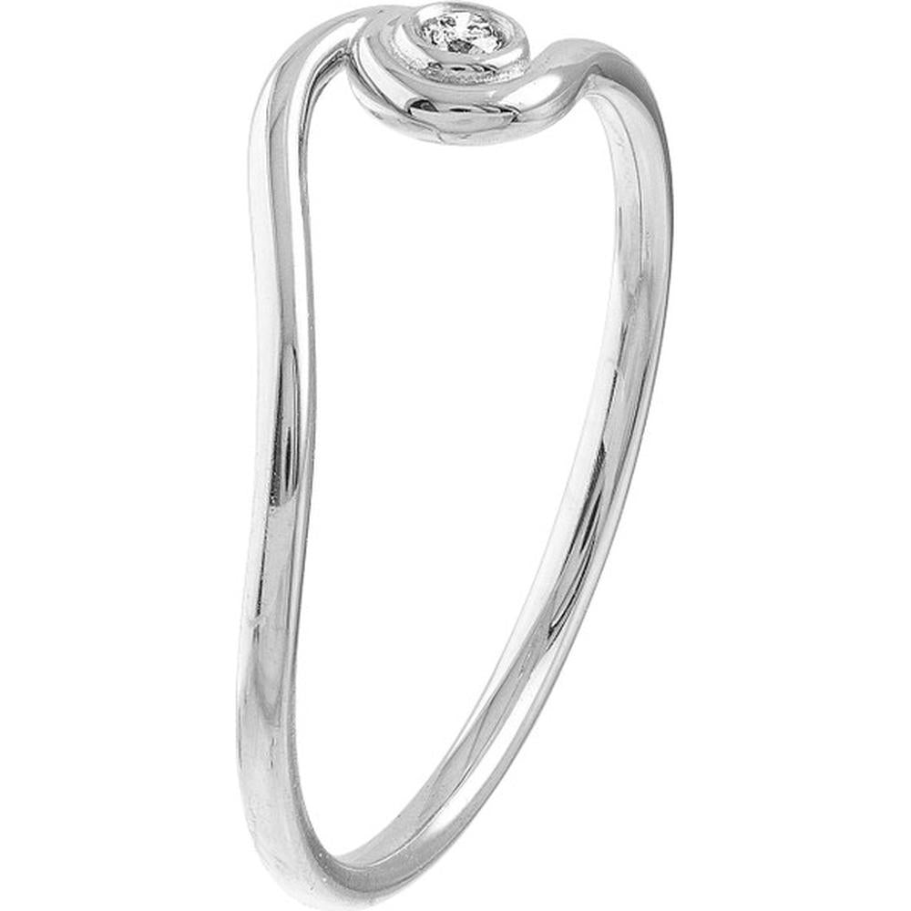 Olas d'Oro - 14K White Gold 3pt Diamond Solitaire Wrap Ring - Size 8