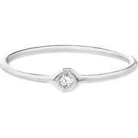 Olas d'Oro - 14K White Gold 3pt Round Diamond Bezel Ring - Size 7