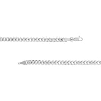 Olas d'Oro - 14K White Gold 4.20mm Curb Chain Bracelet with Lobster Clasp - 9.97g Total Weight