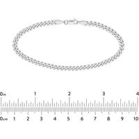 Olas d'Oro - 14K White Gold 4.20mm Curb Chain Bracelet with Lobster Clasp - 9.97g Total Weight