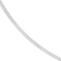 Olas d'Oro - 14K White Gold 4.3mm Diamond-Cut Curb Bismarck Chain Necklace - 18" Length