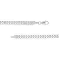 Olas d'Oro - 14K White Gold 4.3mm Diamond-Cut Curb Bismarck Chain Necklace - 18" Length