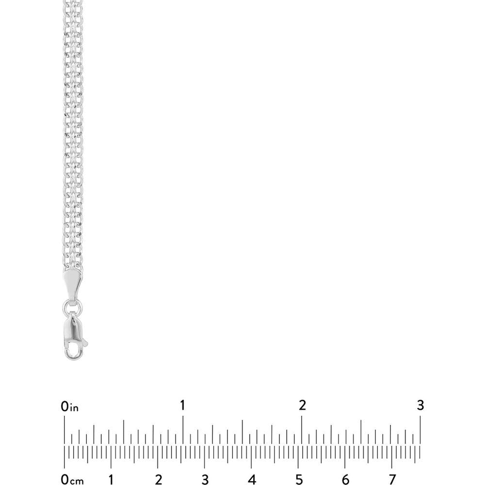 Olas d'Oro - 14K White Gold 4.3mm Diamond-Cut Curb Bismarck Chain Necklace - 20'' Length