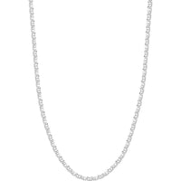 Olas d'Oro - 14K White Gold 4.40mm Mariner Chain Necklace - 30" with Lobster Lock