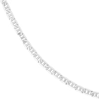 Olas d'Oro - 14K White Gold 4.40mm Mariner Chain Necklace - 30" with Lobster Lock