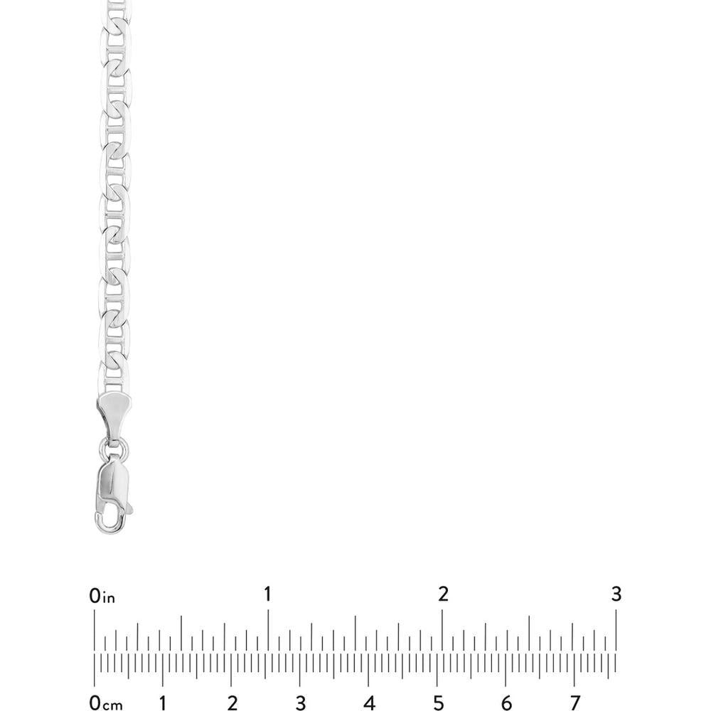 Olas d'Oro - 14K White Gold 4.40mm Mariner Chain Necklace - 30" with Lobster Lock