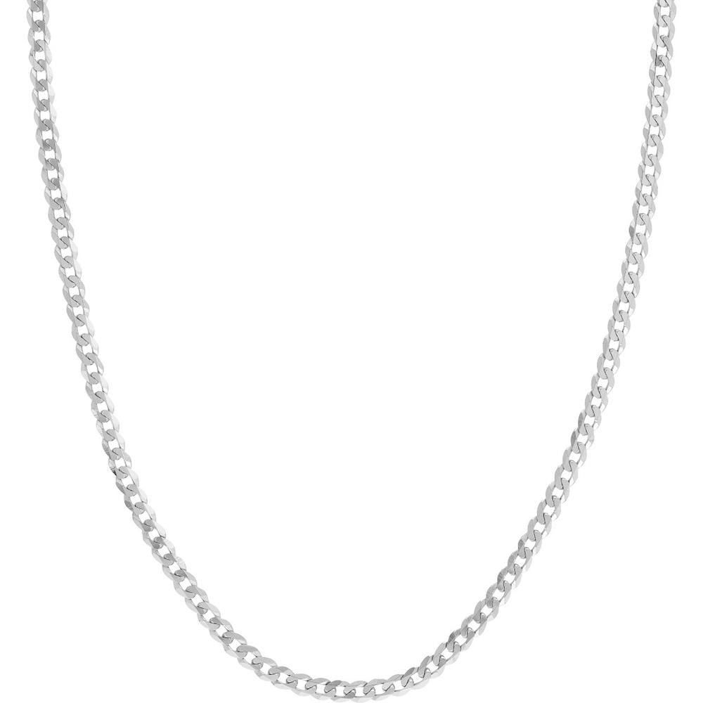 Olas d'Oro - 14K White Gold 4.50mm Curb Chain Bracelet with Lobster Lock - 4.59g