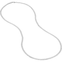 Olas d'Oro - 14K White Gold 4.5mm Curb Chain Necklace with Lobster Clasp - 30'' Length