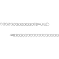 Olas d'Oro - 14K White Gold 4.5mm Curb Chain Necklace with Lobster Clasp - 30'' Length